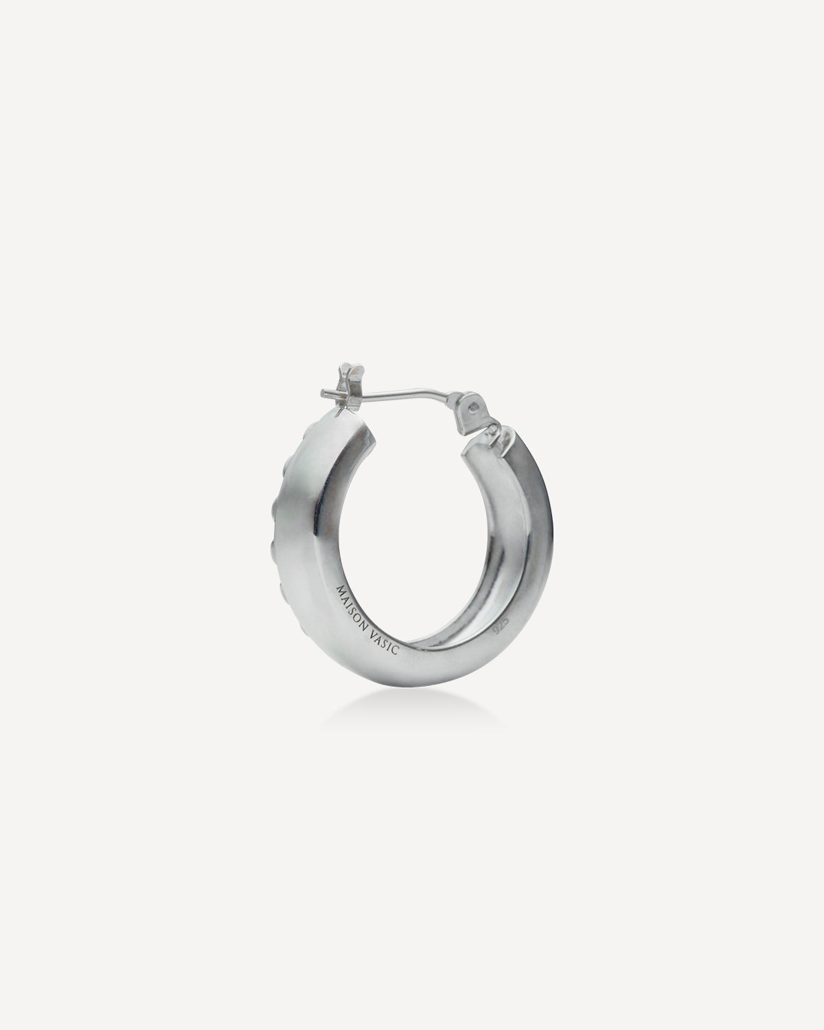 Cord Narrow Hoop Earrings - Silver