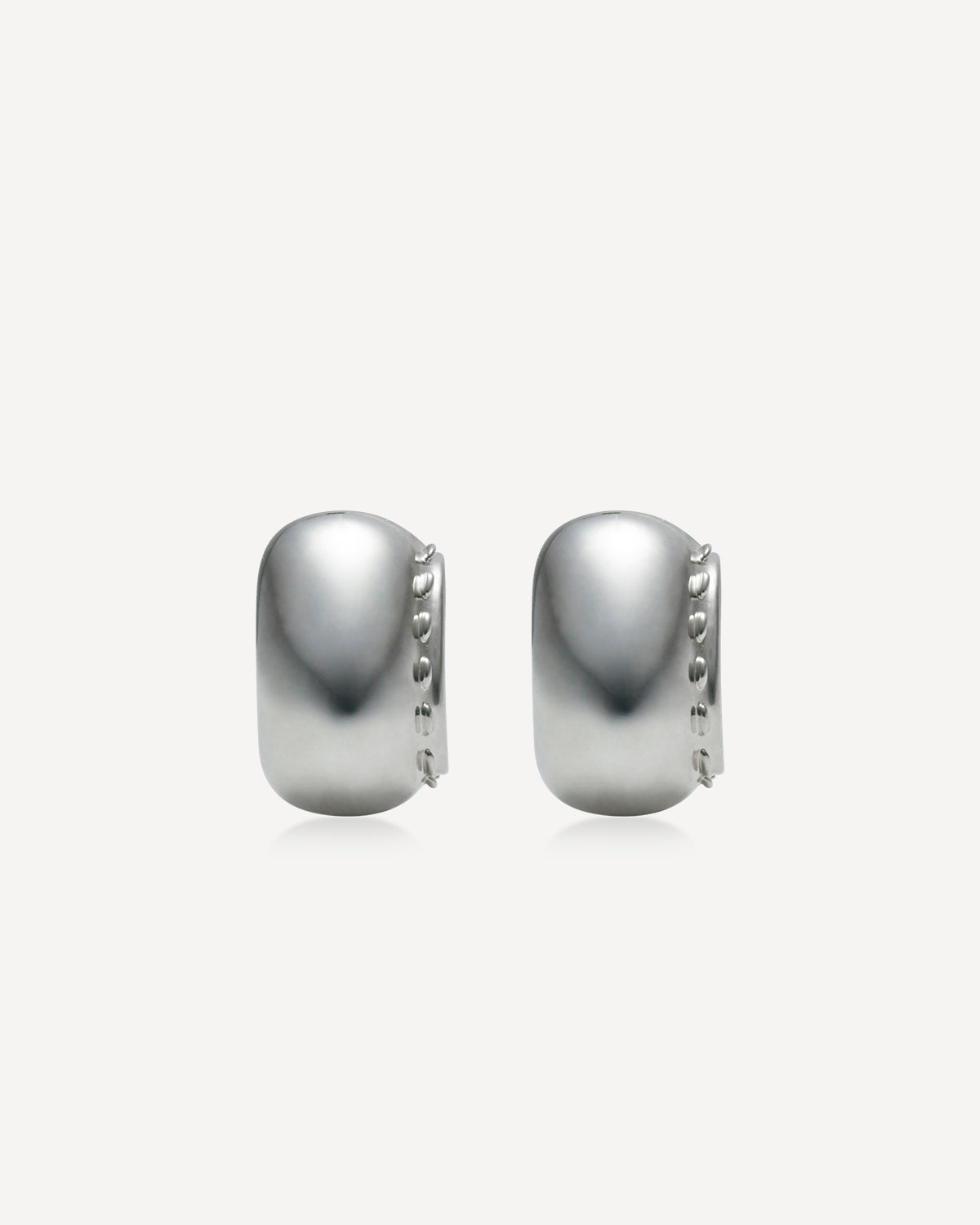 Cord Wide Drop Earrings - Silver